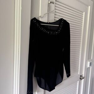 Elegant Black Figure Skating Top